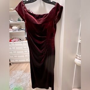 Cocktail dress. Size 10. Burgundy velvet.